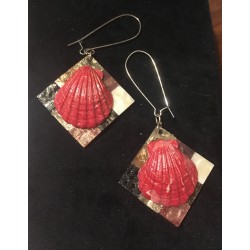 Boucles d'oreilles damier...