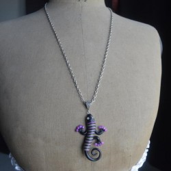 Collier sautoir salamandre