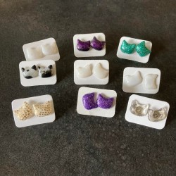 Boucles d'oreilles tête chat