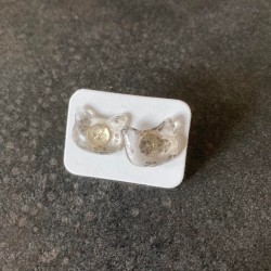 Boucles d'oreilles tête chat