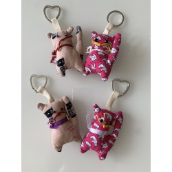 Porte clé chat en tissu