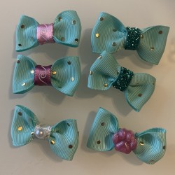 Barrettes noeud VERT -...