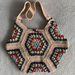 Sac en tricot beige en...