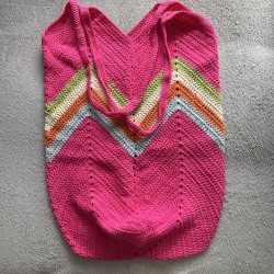 Sac en tricot rose en coton...
